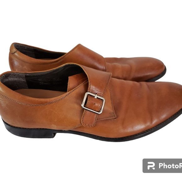 Clarks Dixon Mens 11 M Brown Leather Monk Strap Side Buckle Dress Shoe HTF